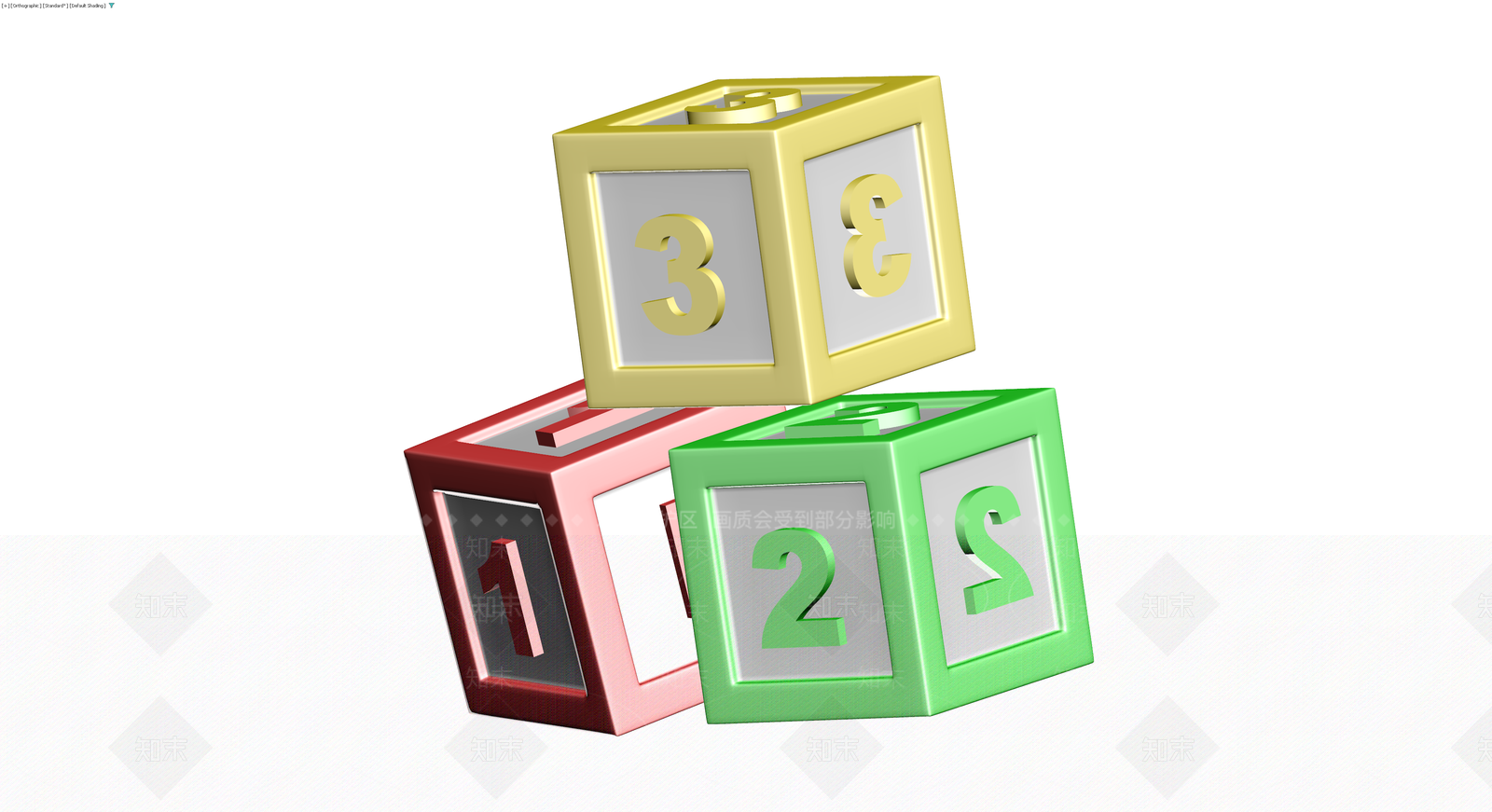 数字积木玩具组合3D模型下载【ID:1230175687】