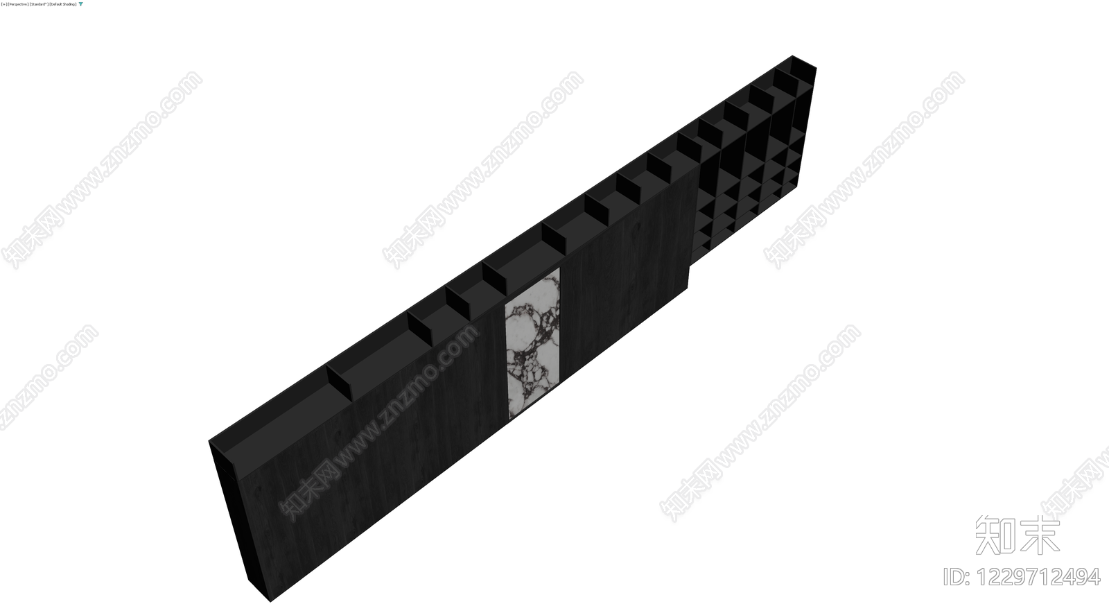 黑木大理石组合柜体3D模型下载【ID:1229712494】