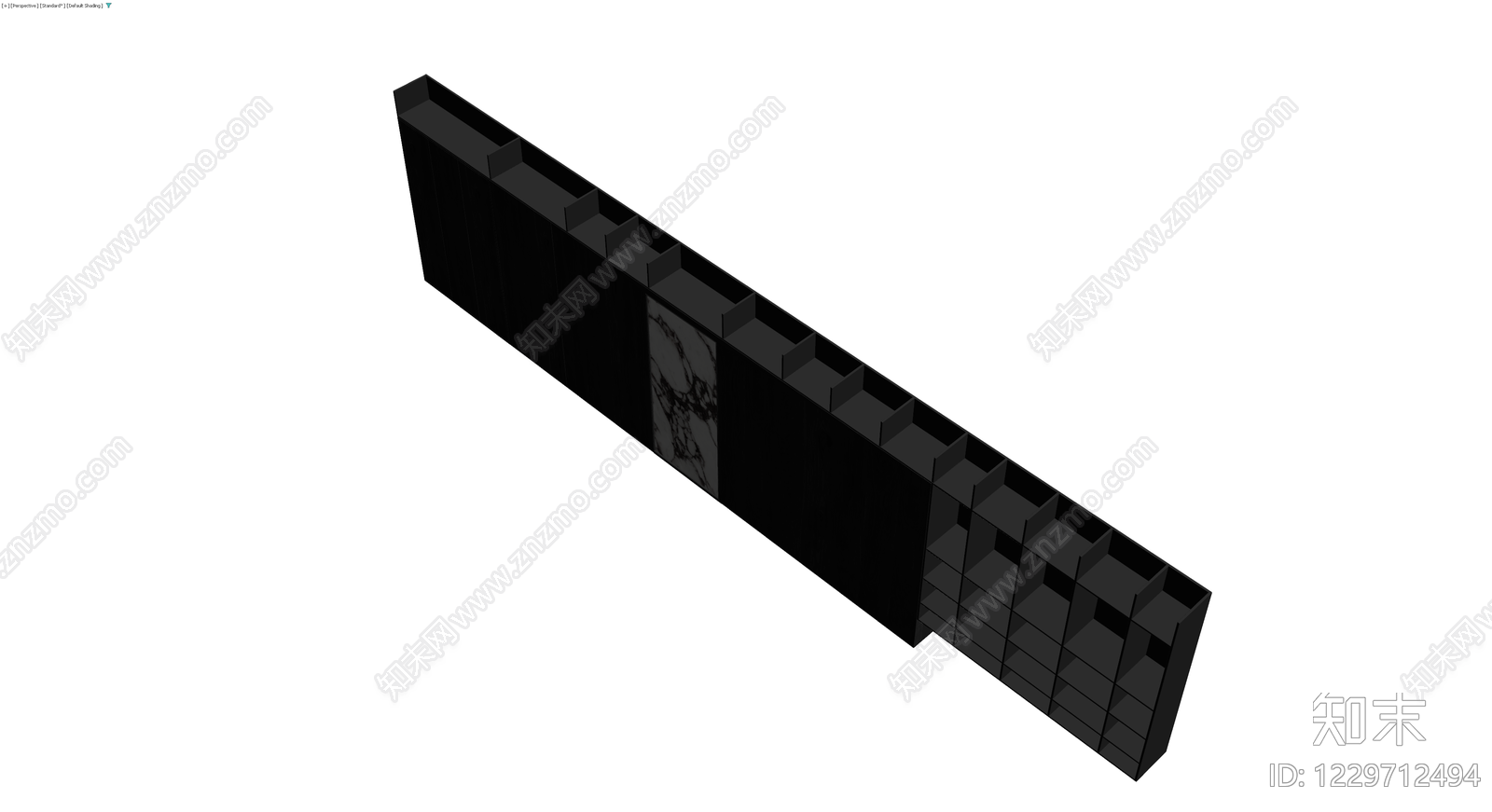 黑木大理石组合柜体3D模型下载【ID:1229712494】