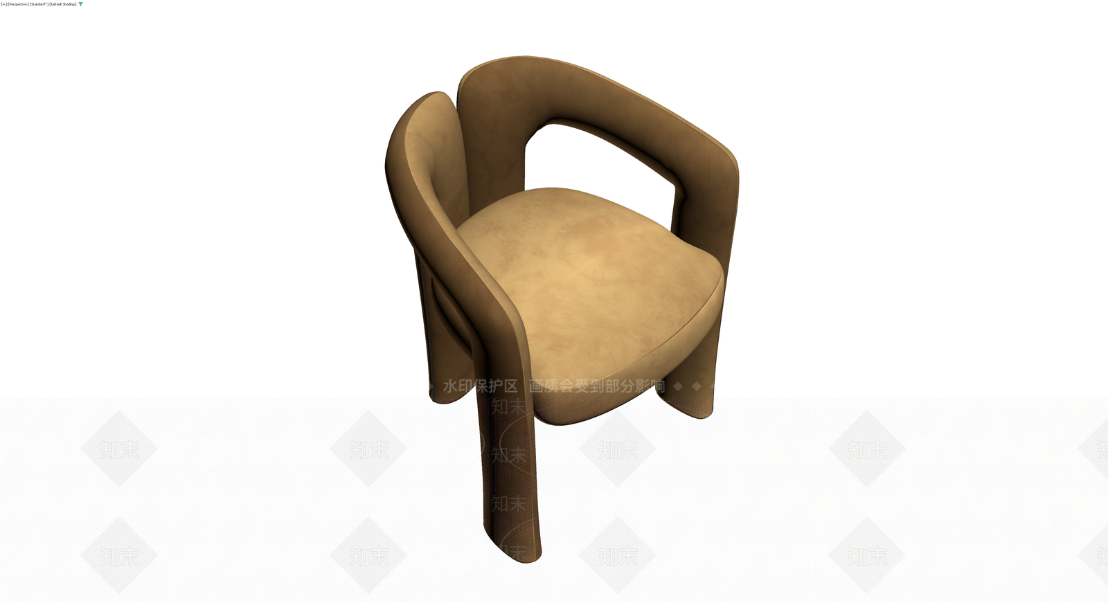 棕色现代扶手椅3D模型下载【ID:1230331828】