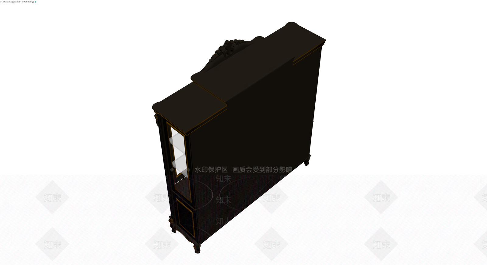 黑色古典雕花展示柜3D模型下载【ID:1230605356】