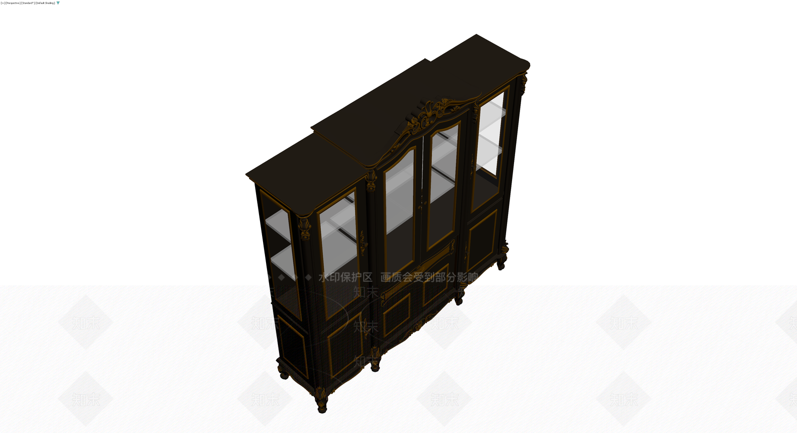 黑色古典雕花展示柜3D模型下载【ID:1230605356】
