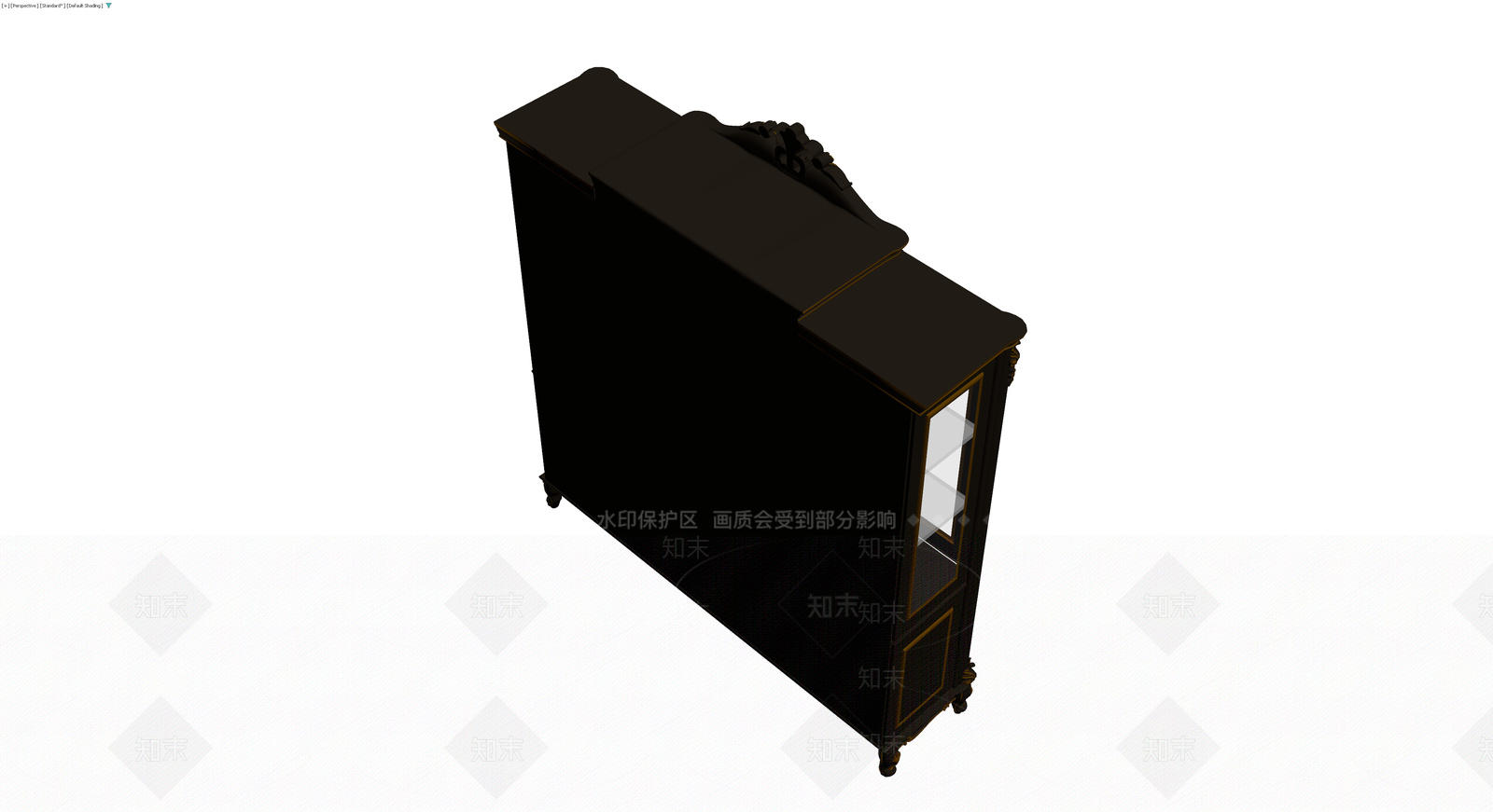 黑色古典雕花展示柜3D模型下载【ID:1230605356】