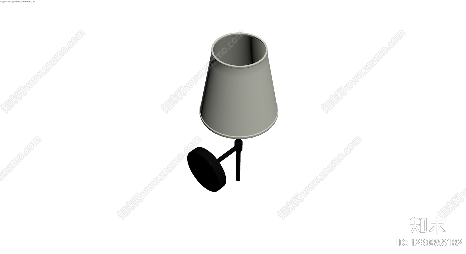 黑色壁灯带米色灯罩3D模型下载【ID:1230868182】