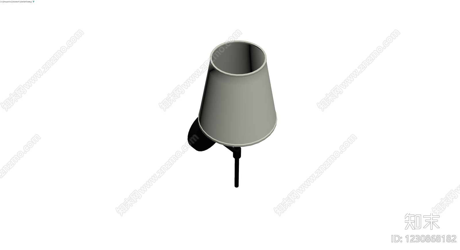 黑色壁灯带米色灯罩3D模型下载【ID:1230868182】