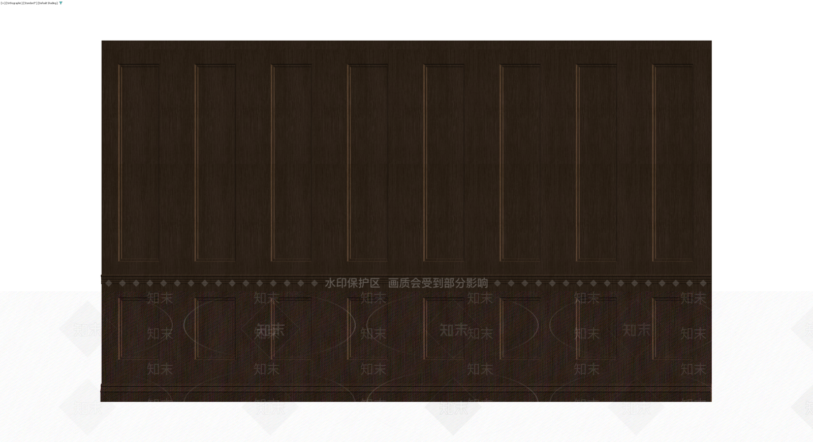 深色木质护墙板模块3D模型下载【ID:1230400835】