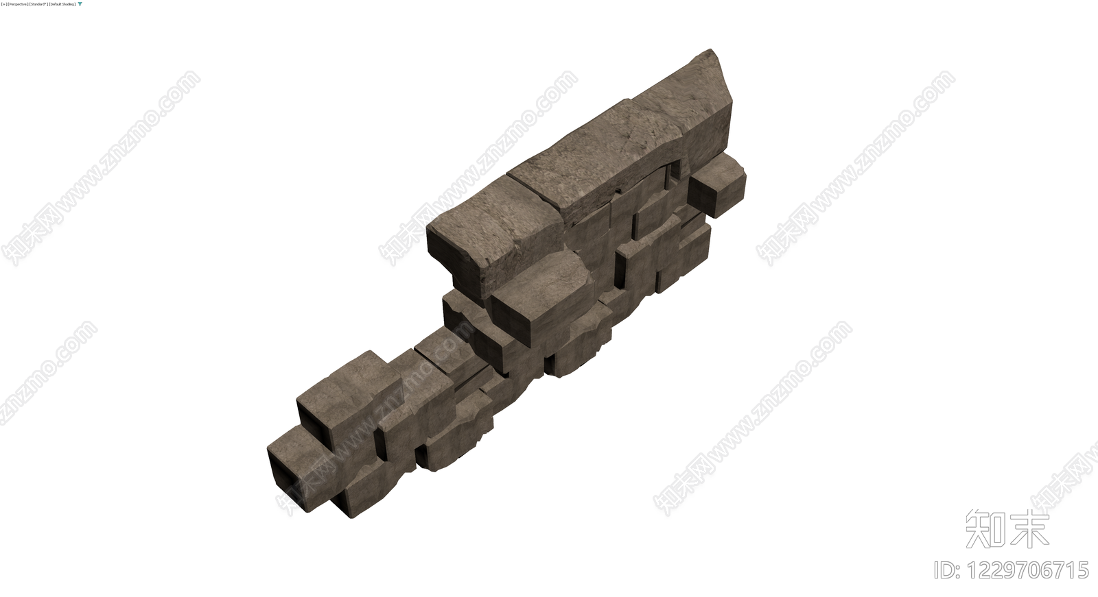 石质墙体结构模块3D模型下载【ID:1229706715】