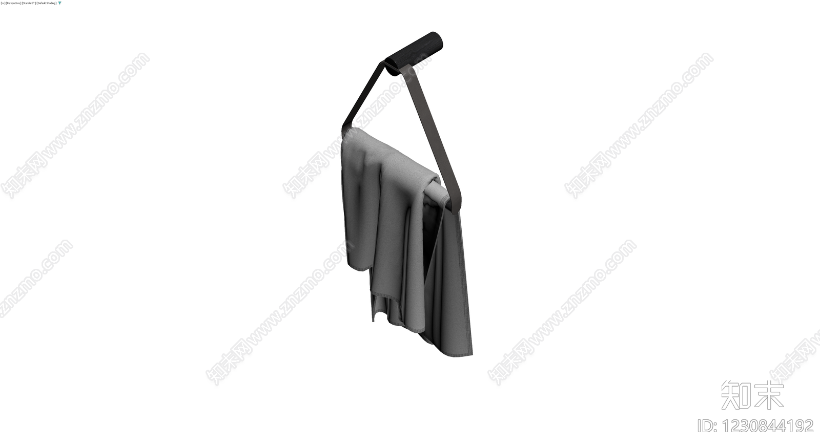 挂杆配灰色毛巾3D模型下载【ID:1230844192】
