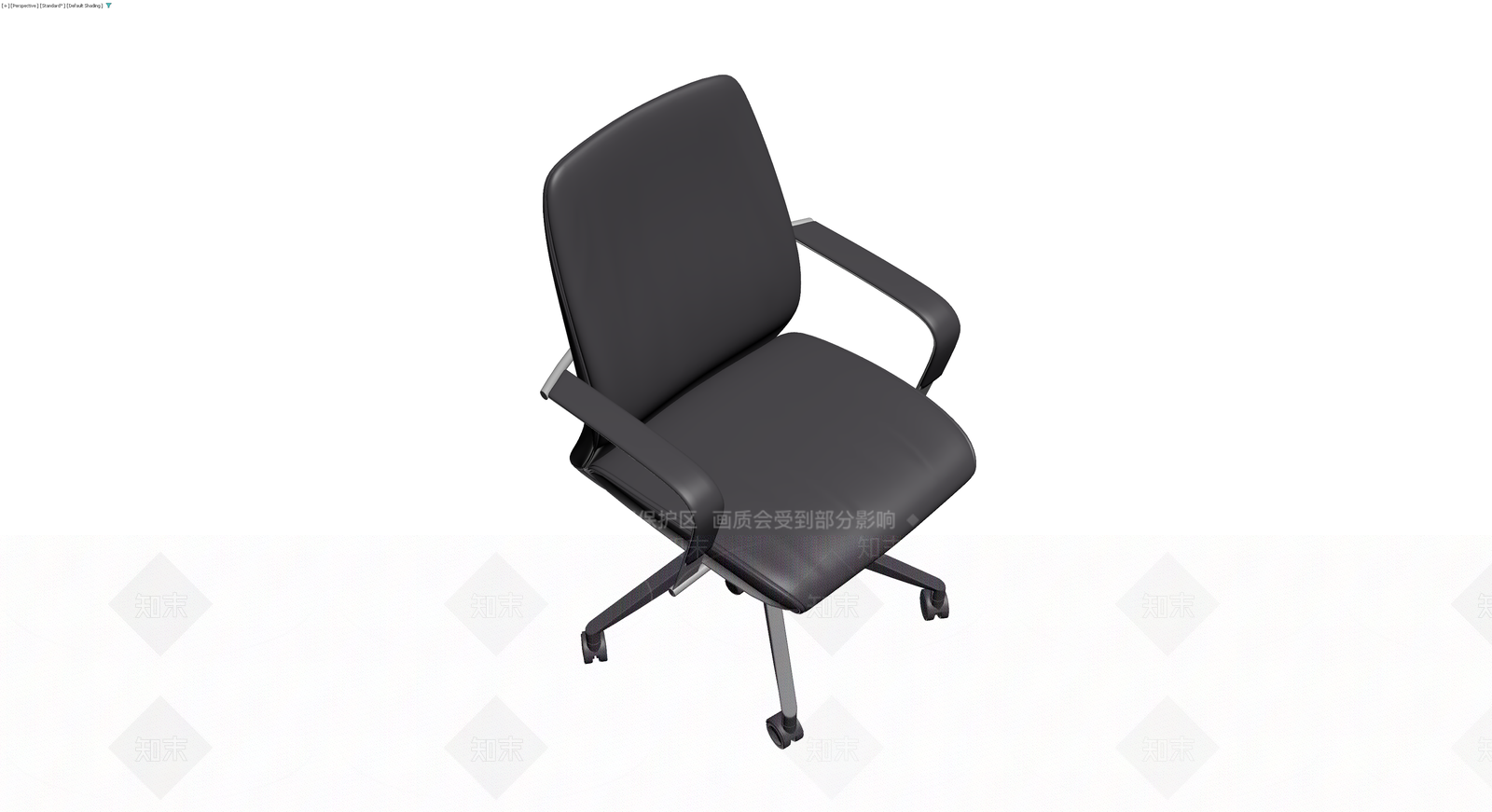 黑色带轮办公椅3D模型下载【ID:1230183986】
