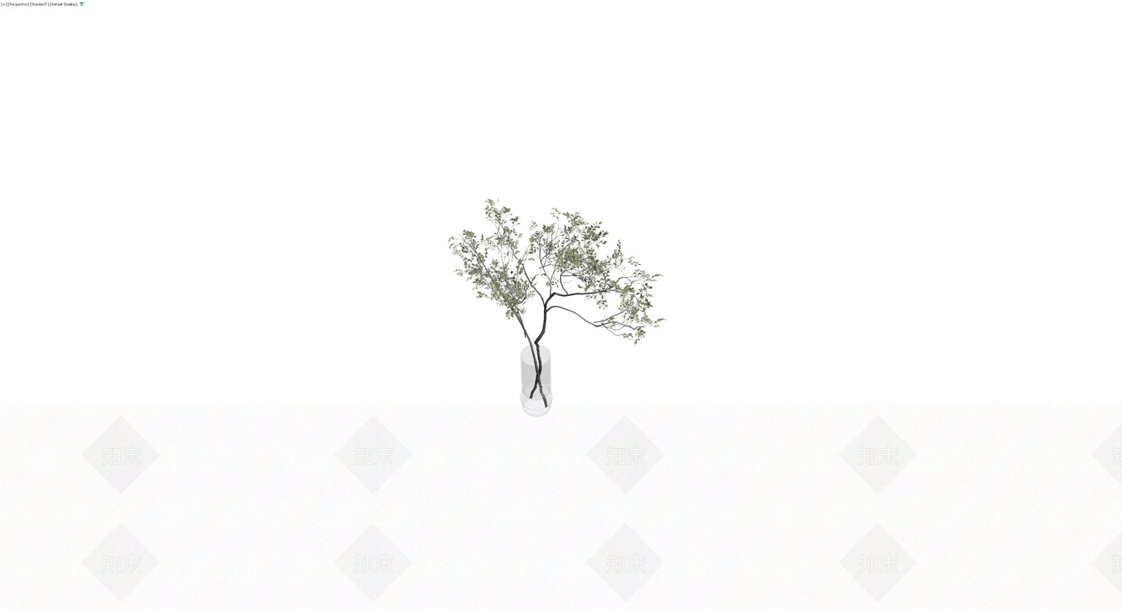 透明花瓶插绿植盆栽3D模型下载【ID:1230178789】