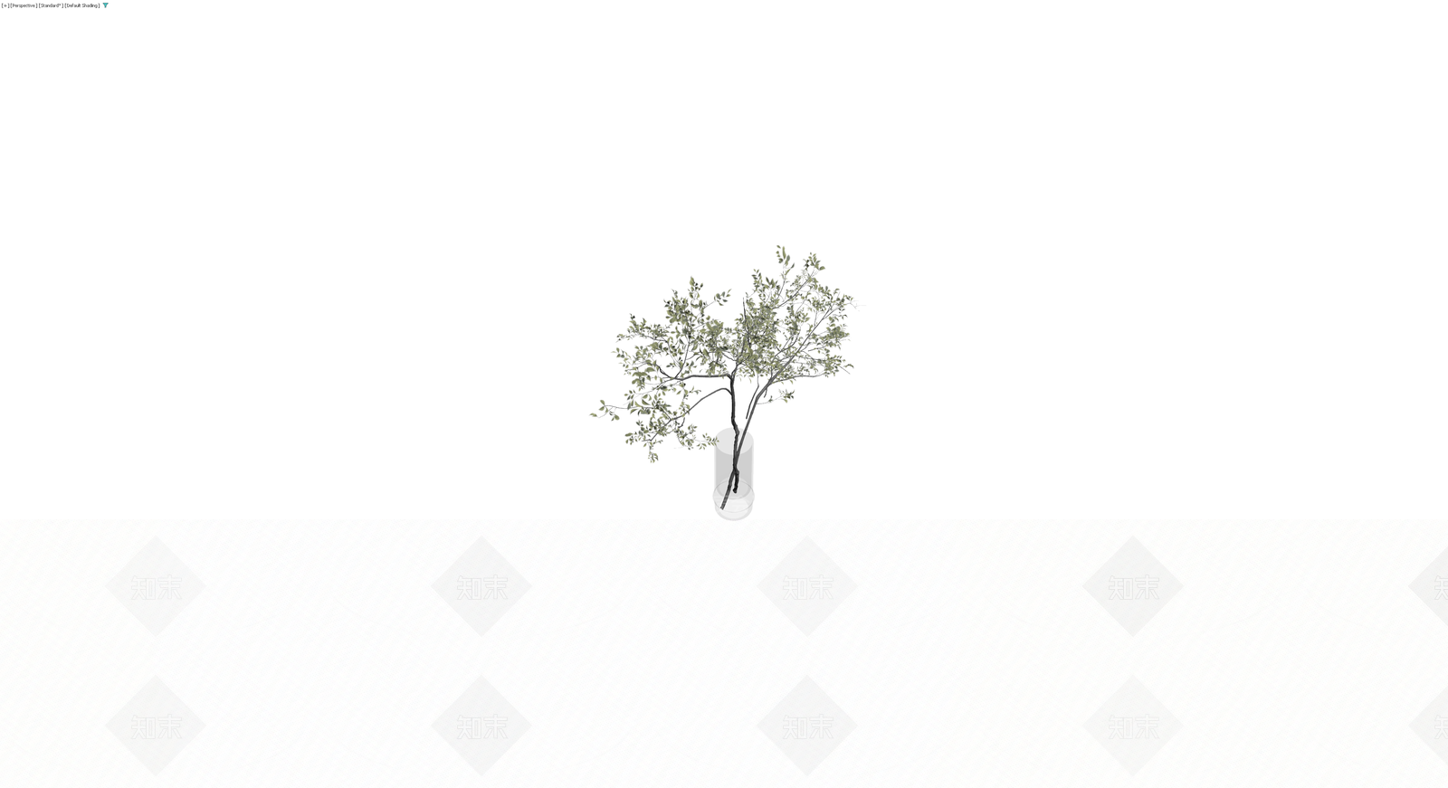 透明花瓶插绿植盆栽3D模型下载【ID:1230178789】