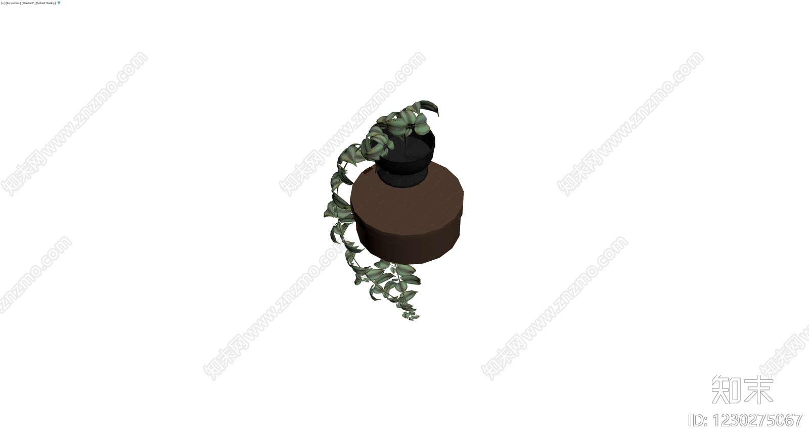 木质底座垂吊盆栽3D模型下载【ID:1230275067】