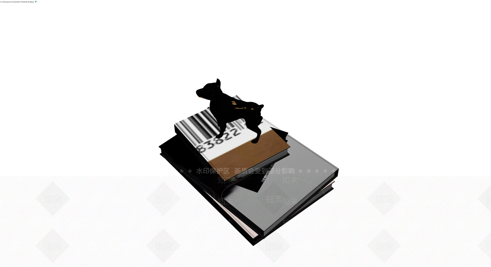 黑色狗雕塑摆件3D模型下载【ID:1230119484】