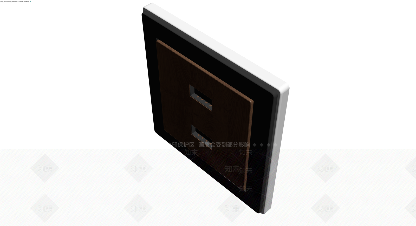 木纹面板双开关3D模型下载【ID:1230464499】