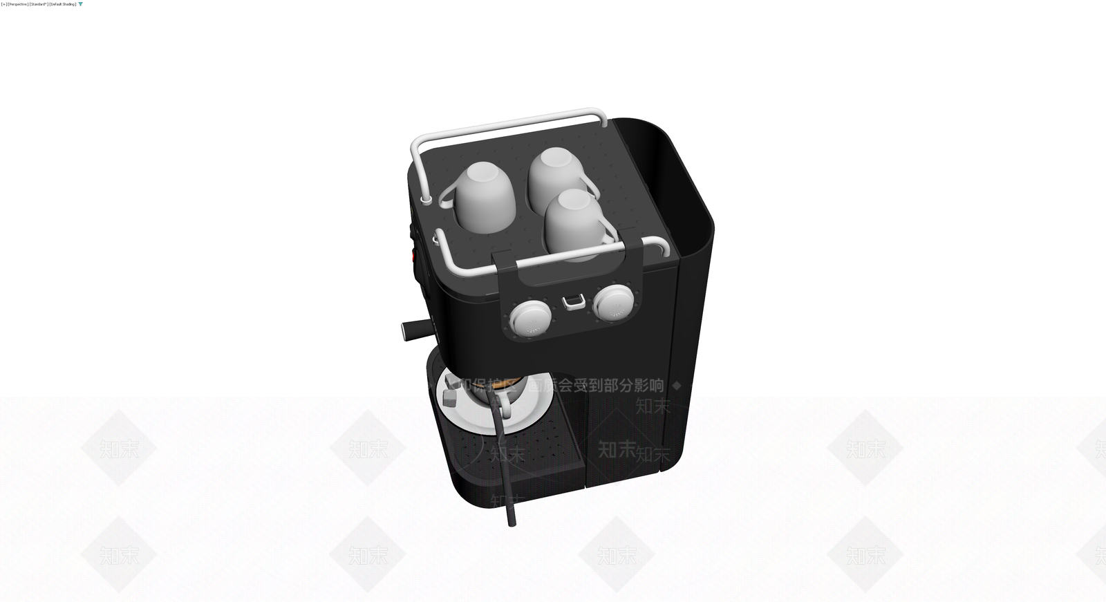 黑色咖啡机带杯具3D模型下载【ID:1229927582】