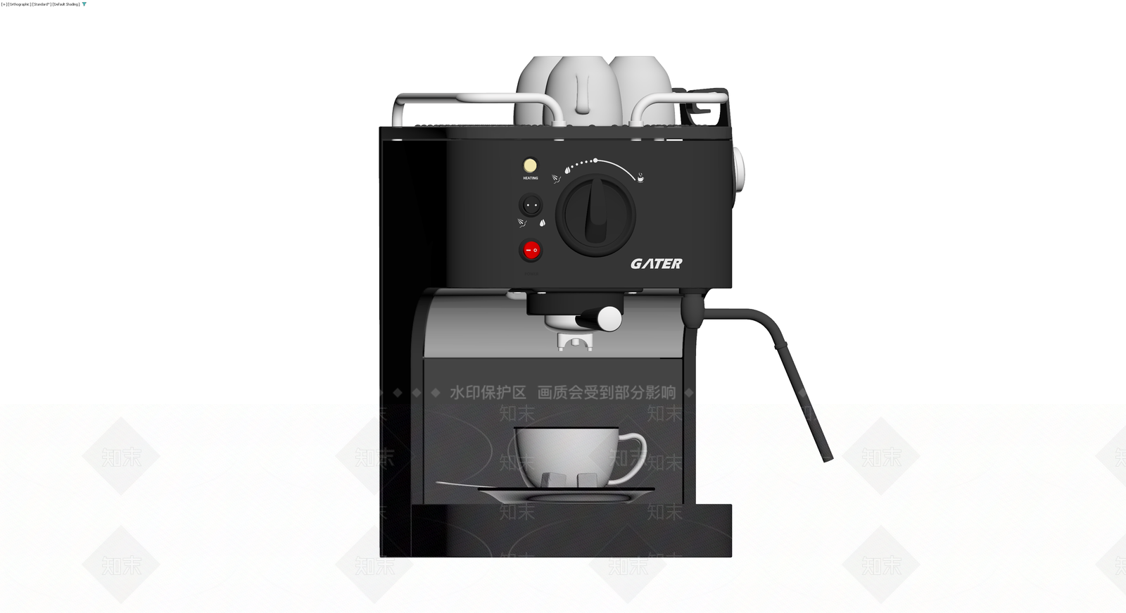 黑色咖啡机带杯具3D模型下载【ID:1229927582】