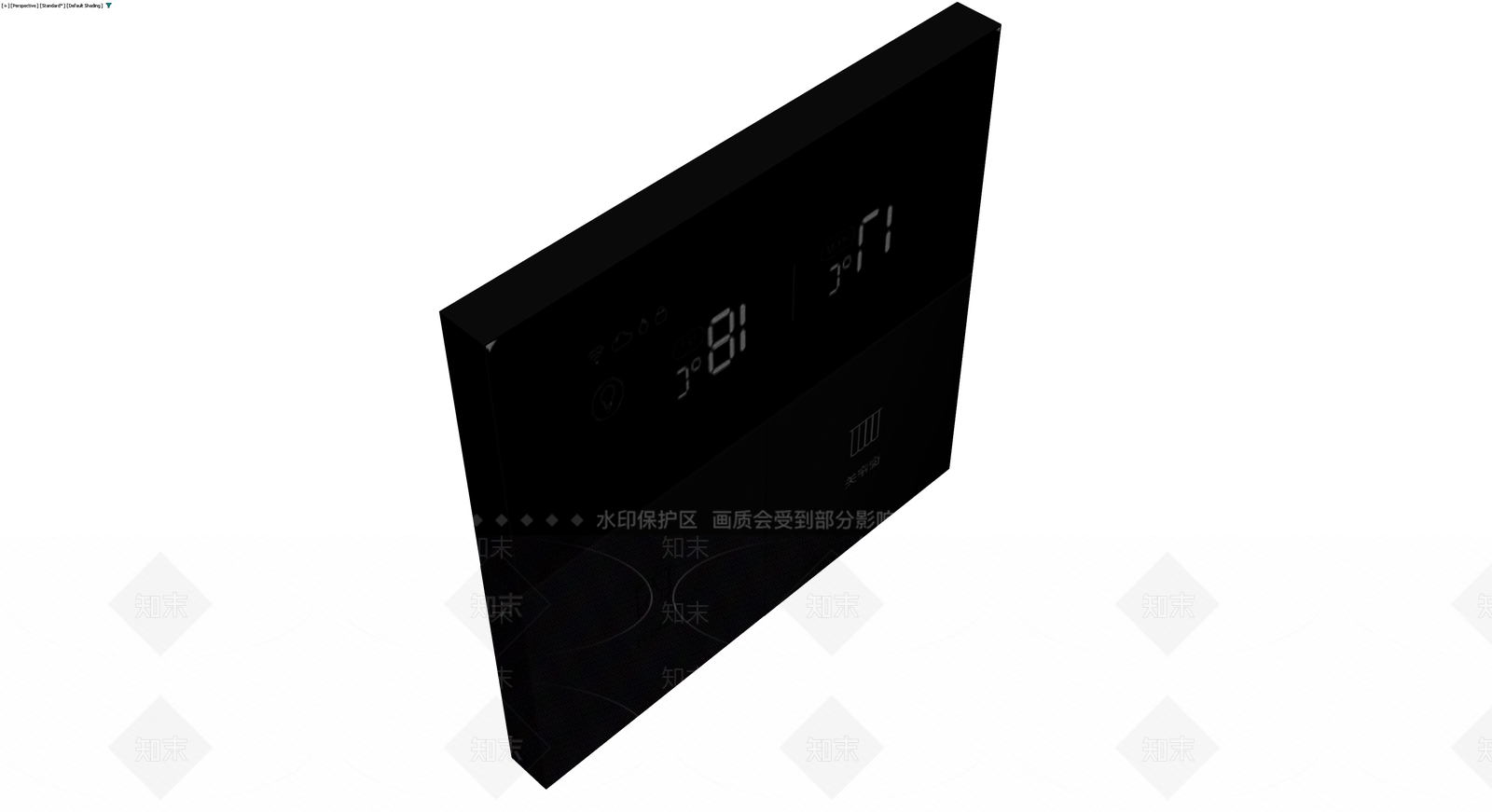 黑色智能温控面板3D模型下载【ID:1229889388】