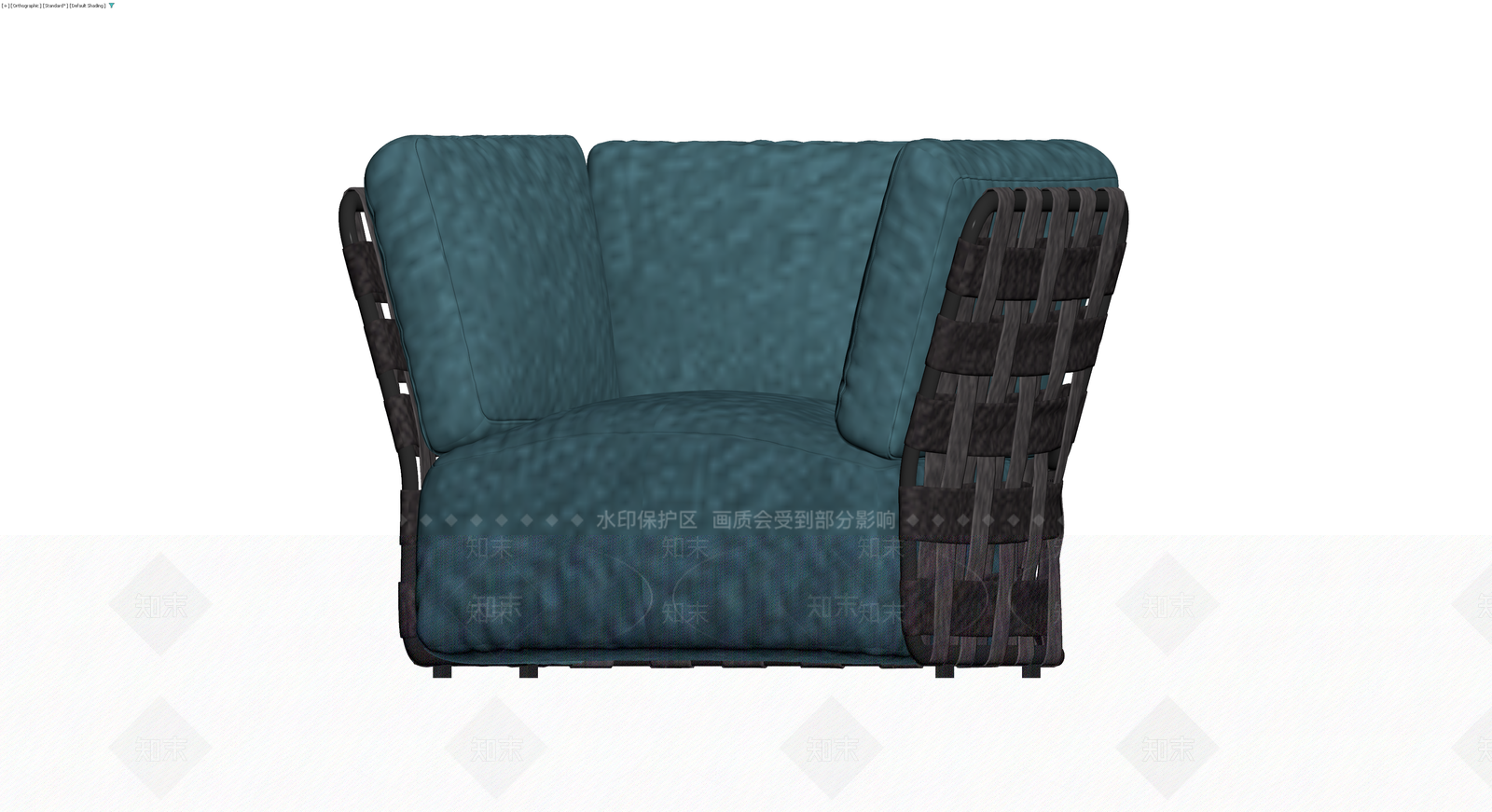 深青色编织扶手椅3D模型下载【ID:1230598599】