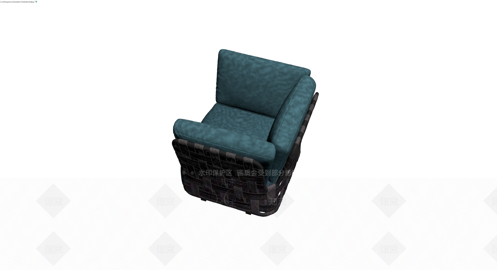 深青色编织扶手椅3D模型下载【ID:1230598599】