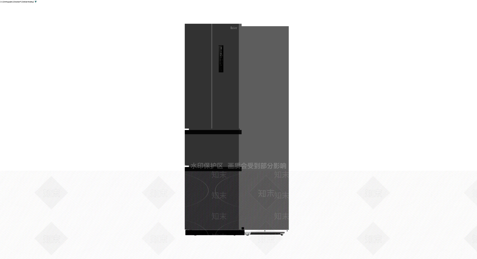 海尔四门冰箱灰模3D模型下载【ID:1229601350】