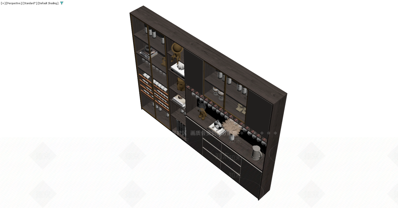 现代深色玻璃展示柜3D模型下载【ID:1229591655】