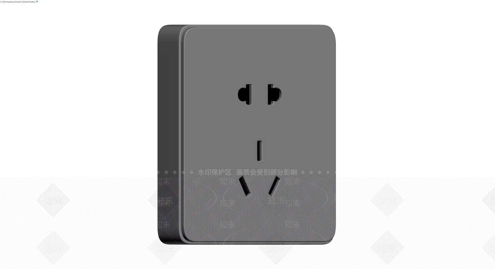 灰色五孔电源插座3D模型下载【ID:1230457849】