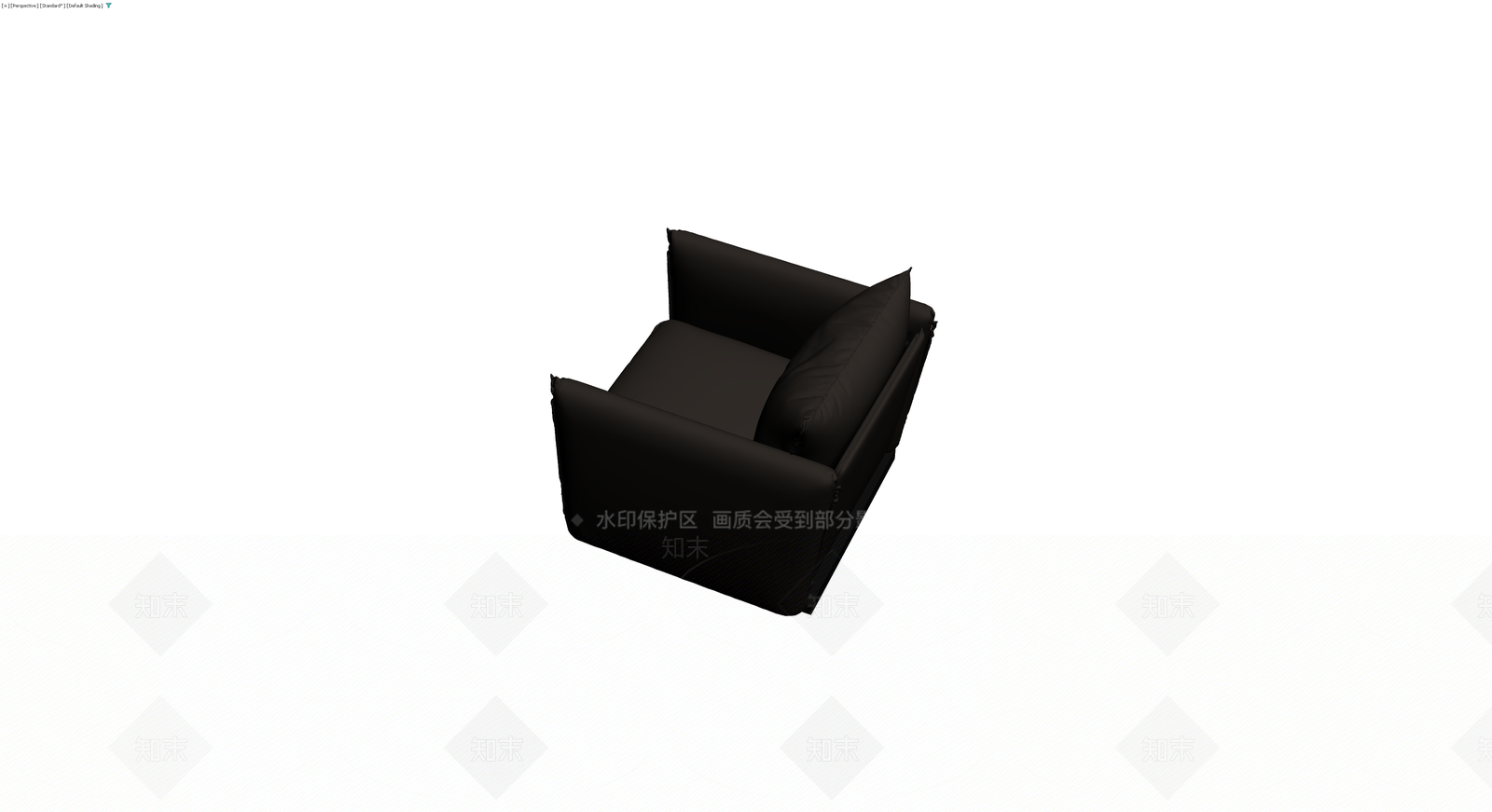 黑色布艺单人沙发3D模型下载【ID:1229910945】