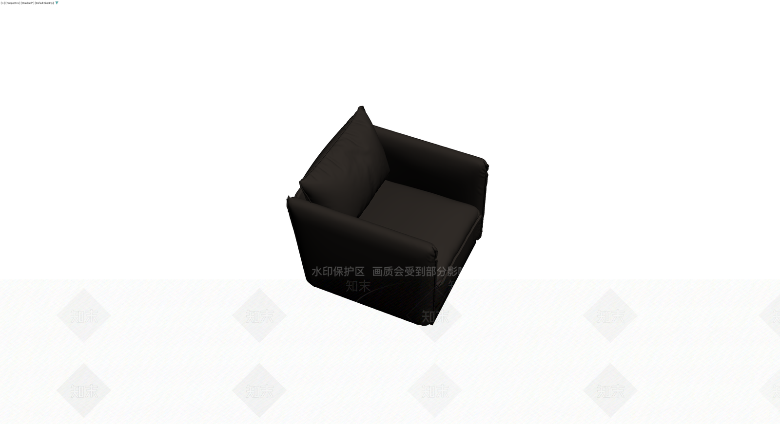 黑色布艺单人沙发3D模型下载【ID:1229910945】
