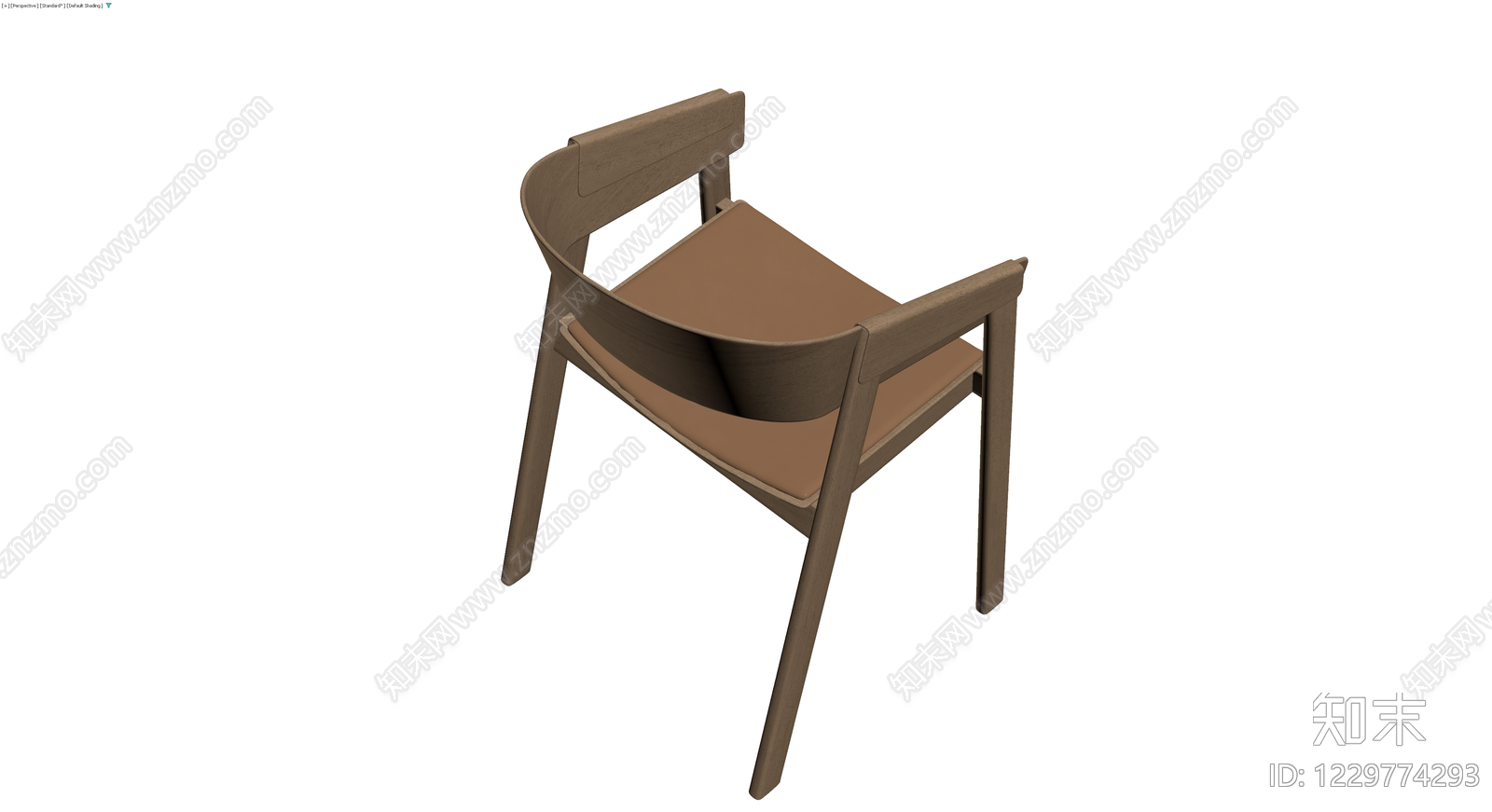 木质扶手椅带软包3D模型下载【ID:1229774293】