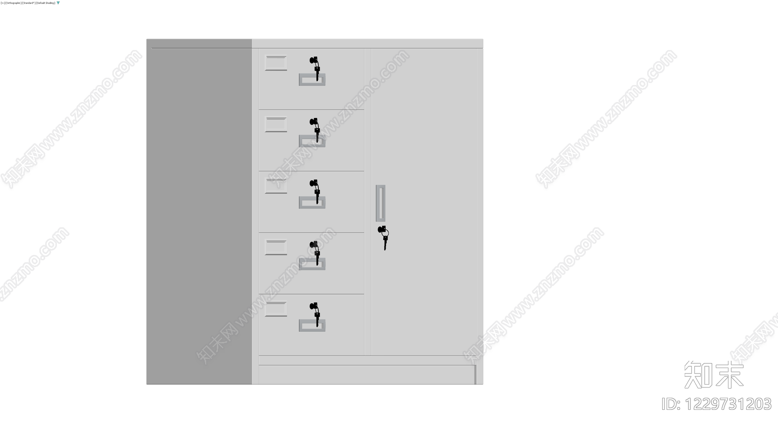 五斗柜带门办公柜3D模型下载【ID:1229731203】