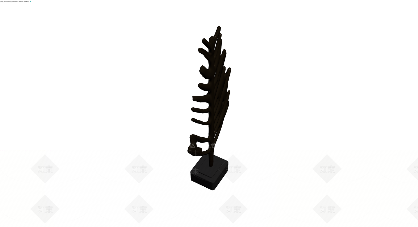 深色羽毛雕塑摆件3D模型下载【ID:1230720956】