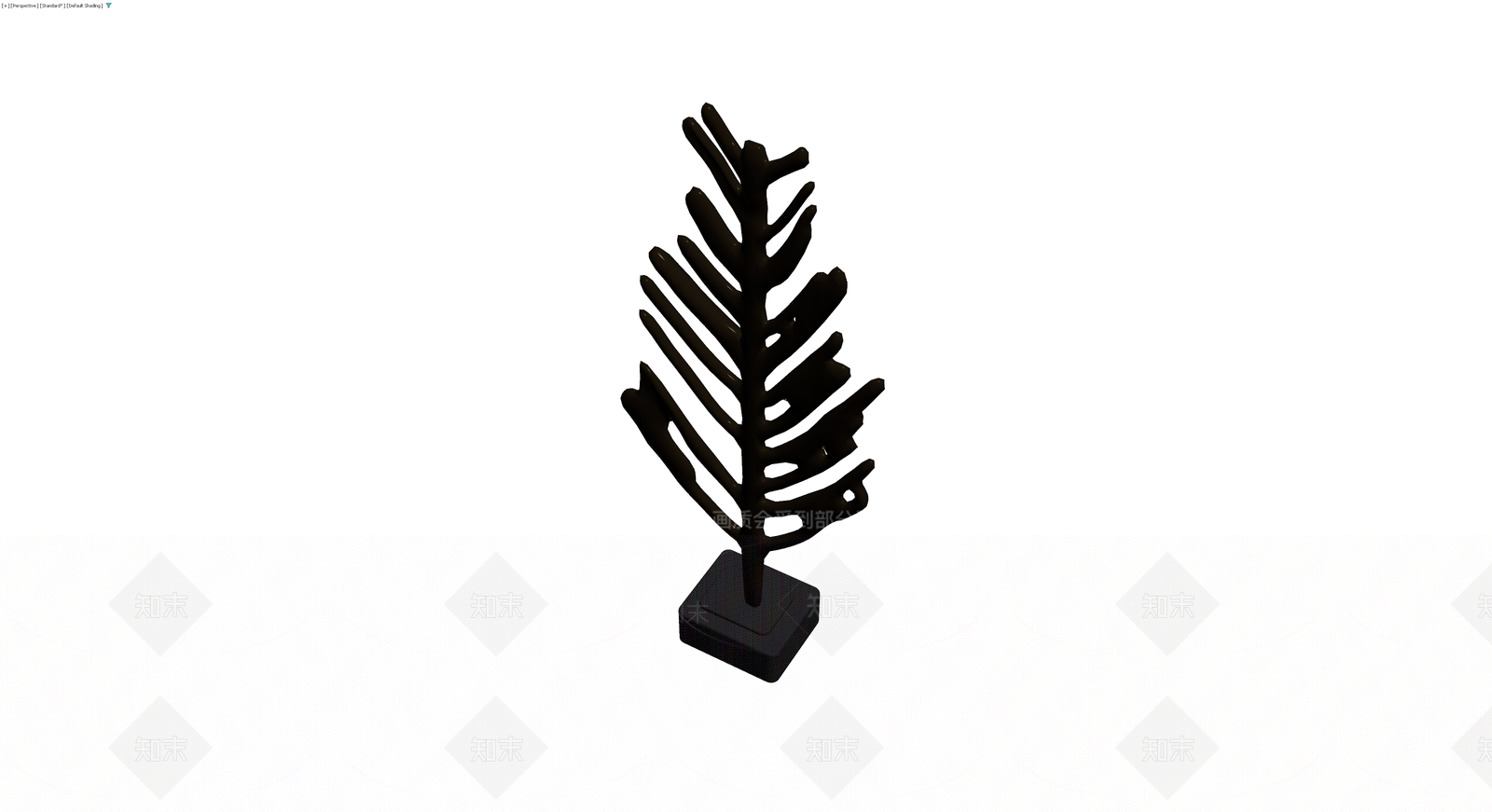 深色羽毛雕塑摆件3D模型下载【ID:1230720956】