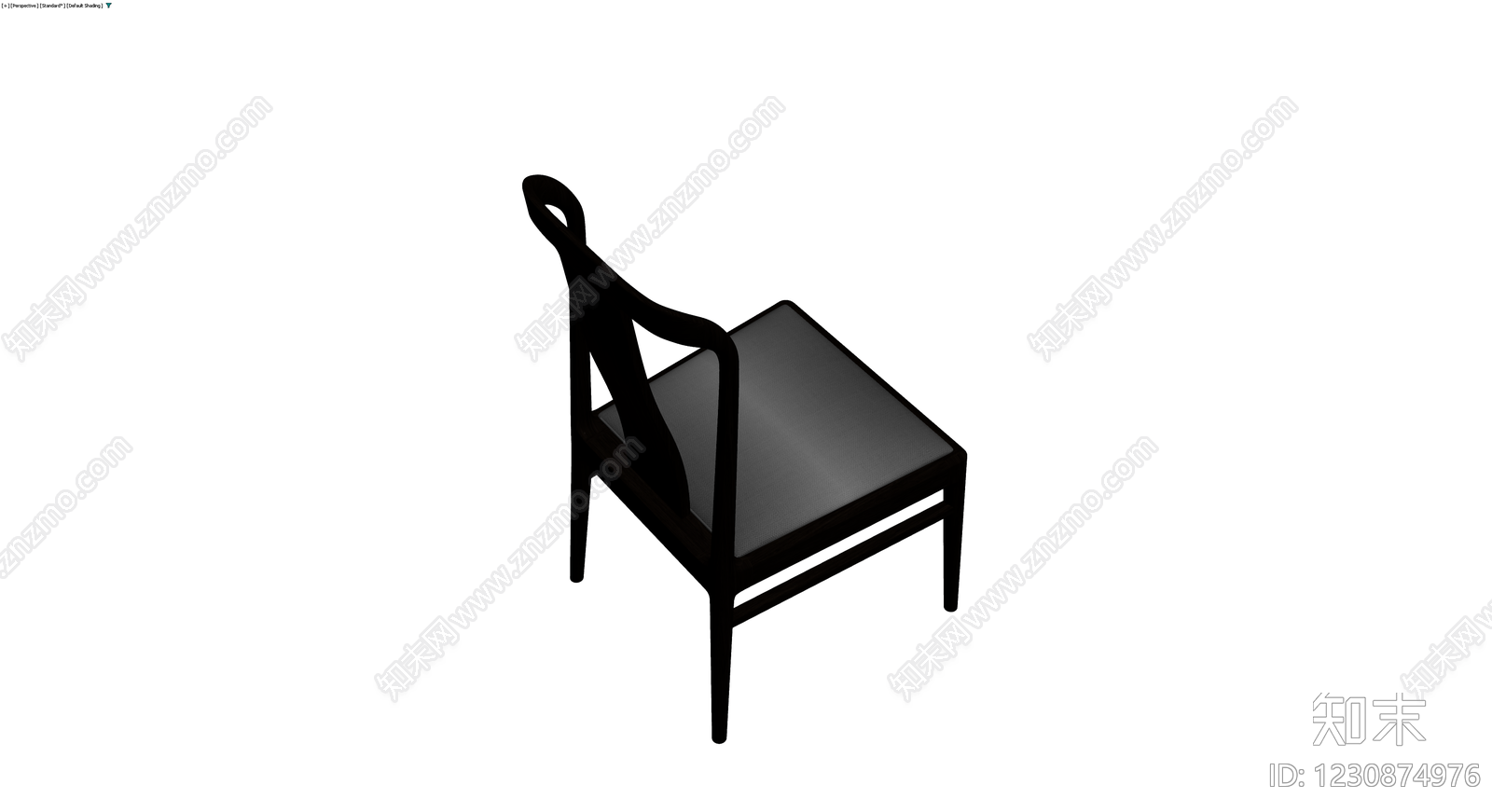 黑色实木餐椅3D模型下载【ID:1230874976】