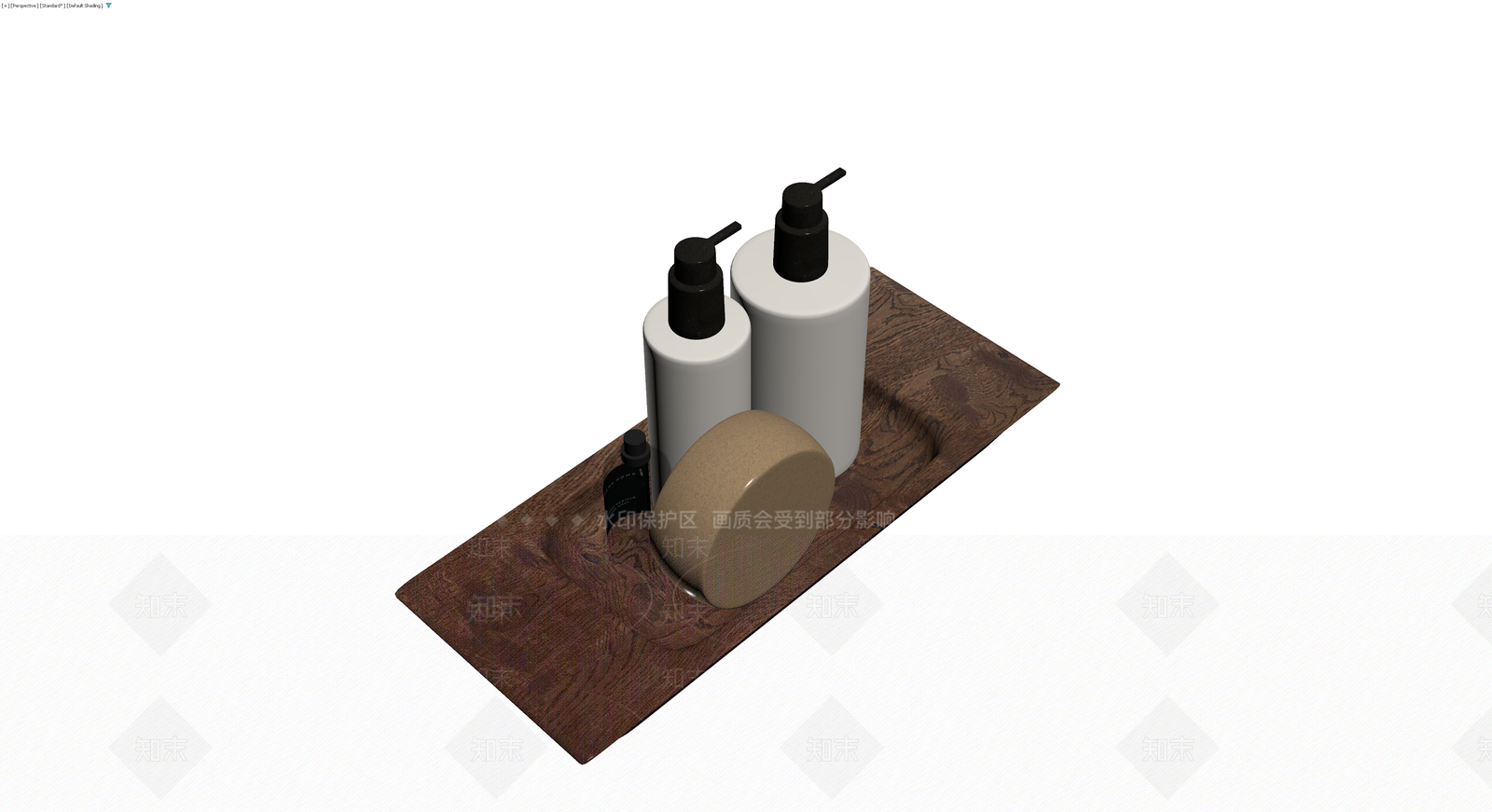 木质托盘配洗护用品组合3D模型下载【ID:1229887727】