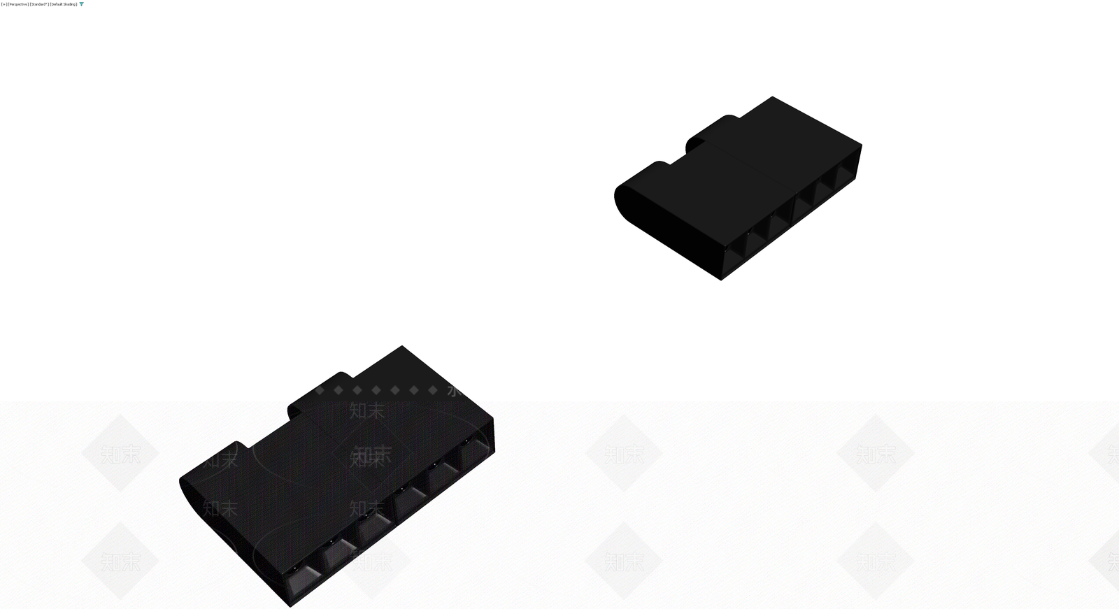 黑色六孔线性灯具3D模型下载【ID:1230597931】