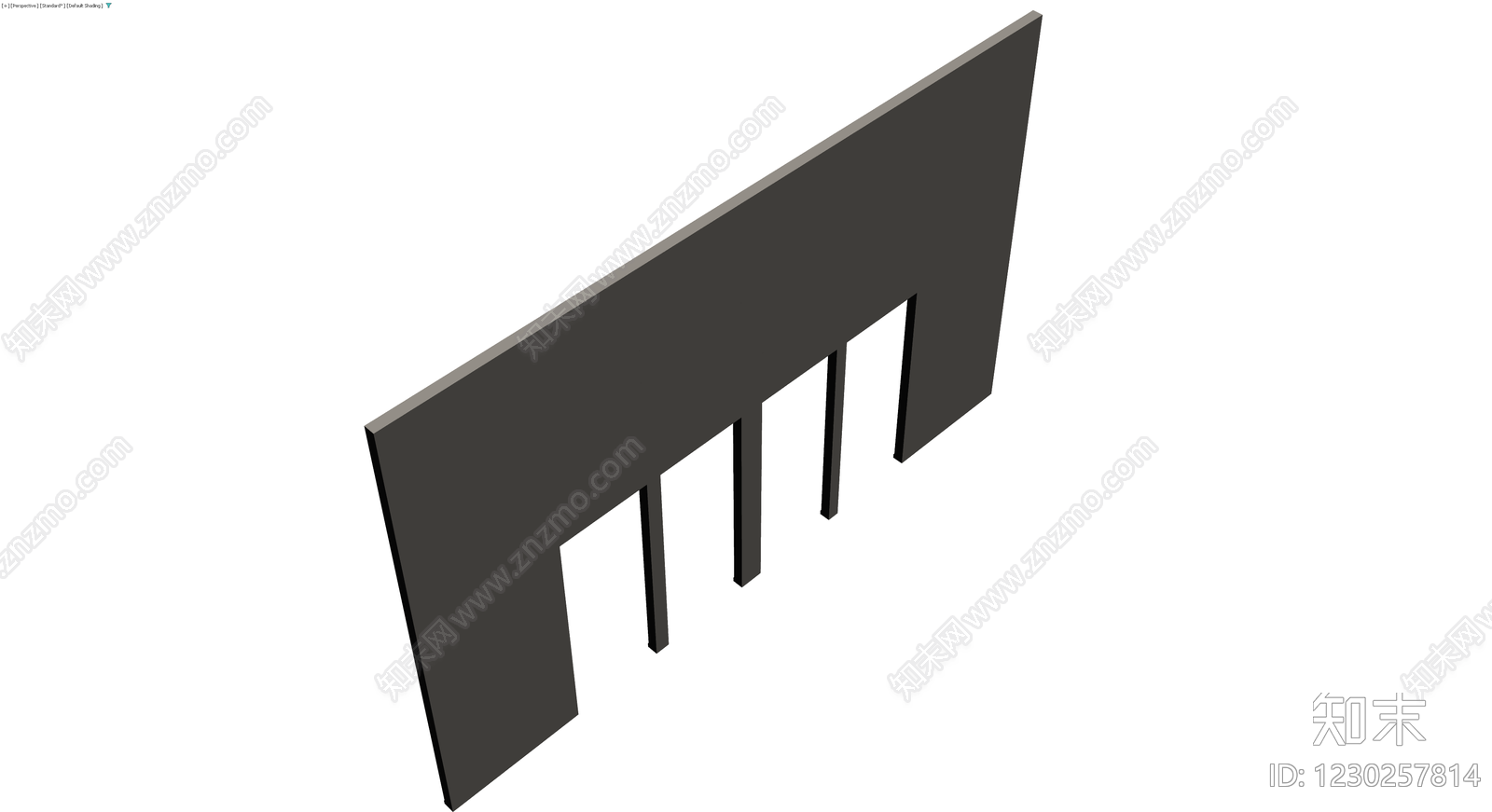 深灰色镂空隔断组件3D模型下载【ID:1230257814】