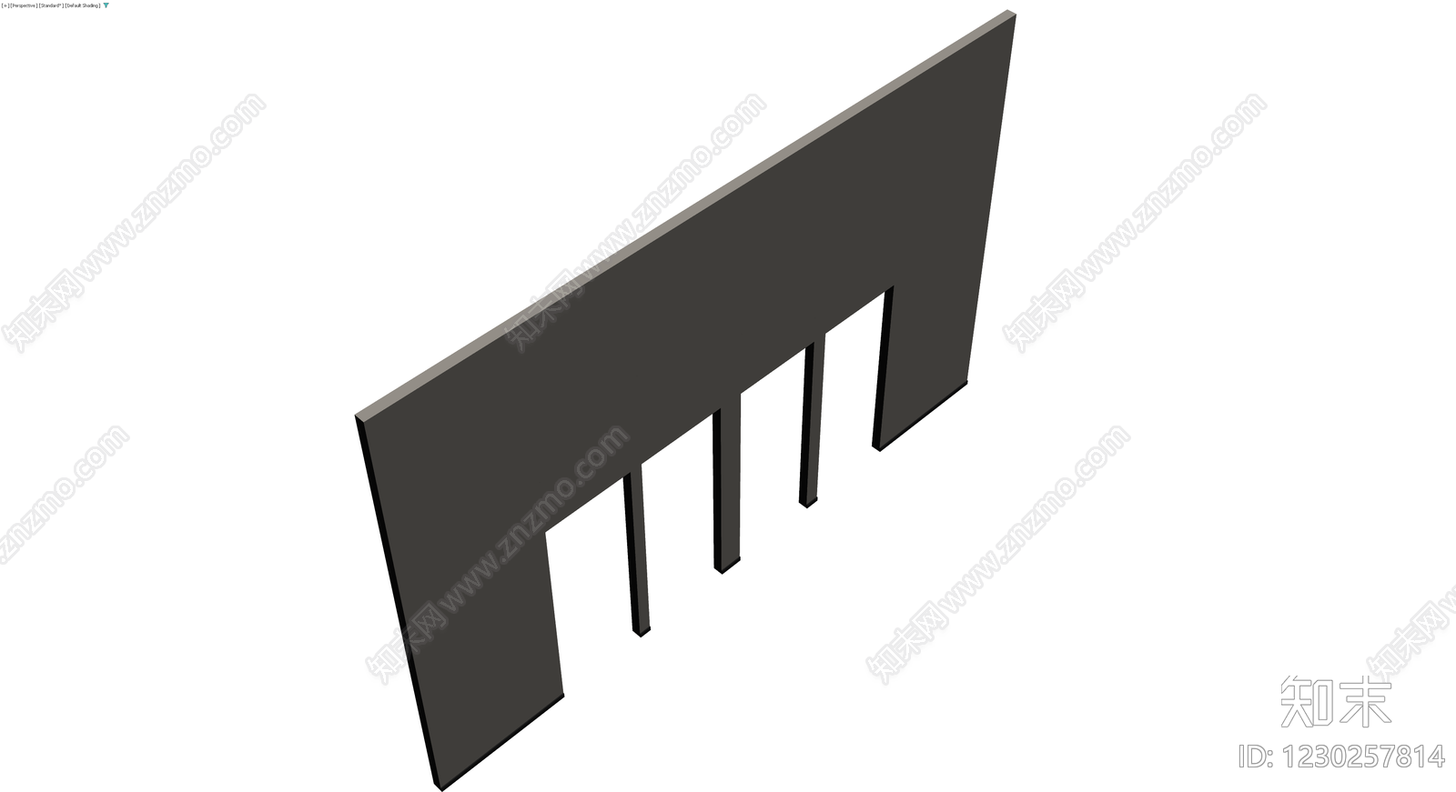 深灰色镂空隔断组件3D模型下载【ID:1230257814】