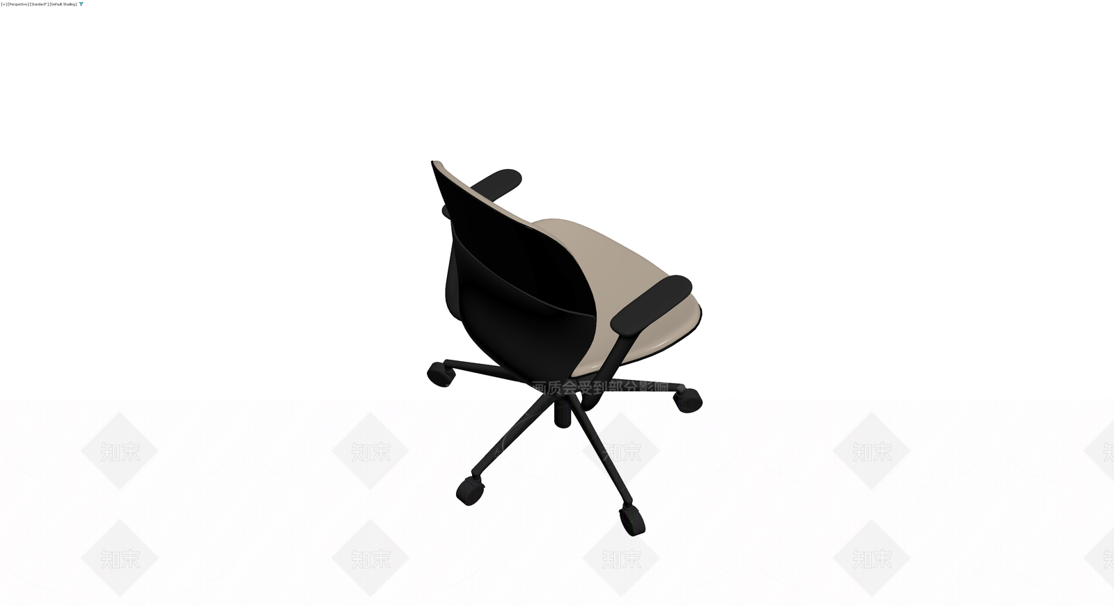 米色黑架办公椅3D模型下载【ID:1230787264】