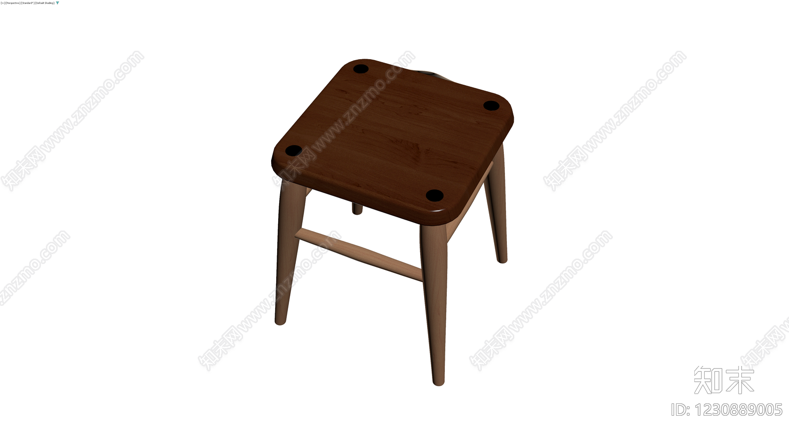 木质四脚方凳3D模型下载【ID:1230889005】