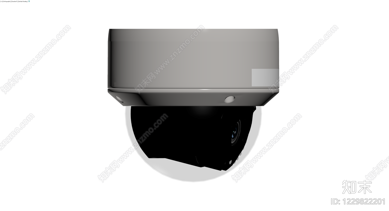 灰模半球监控摄像头3D模型下载【ID:1229822201】