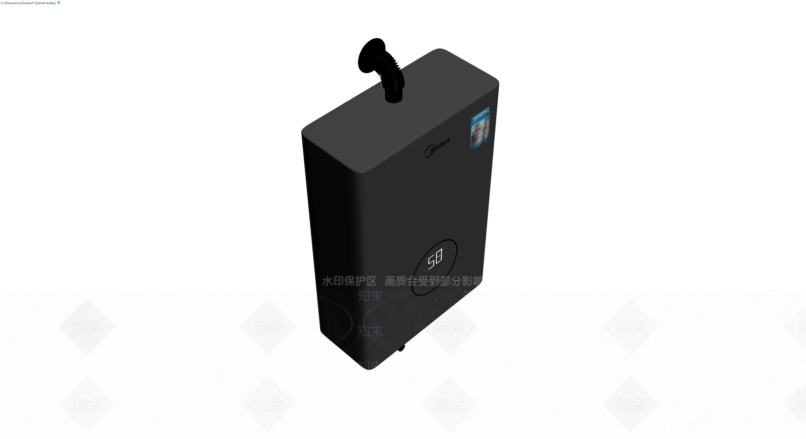 美的黑色燃气热水器3D模型下载【ID:1230657131】