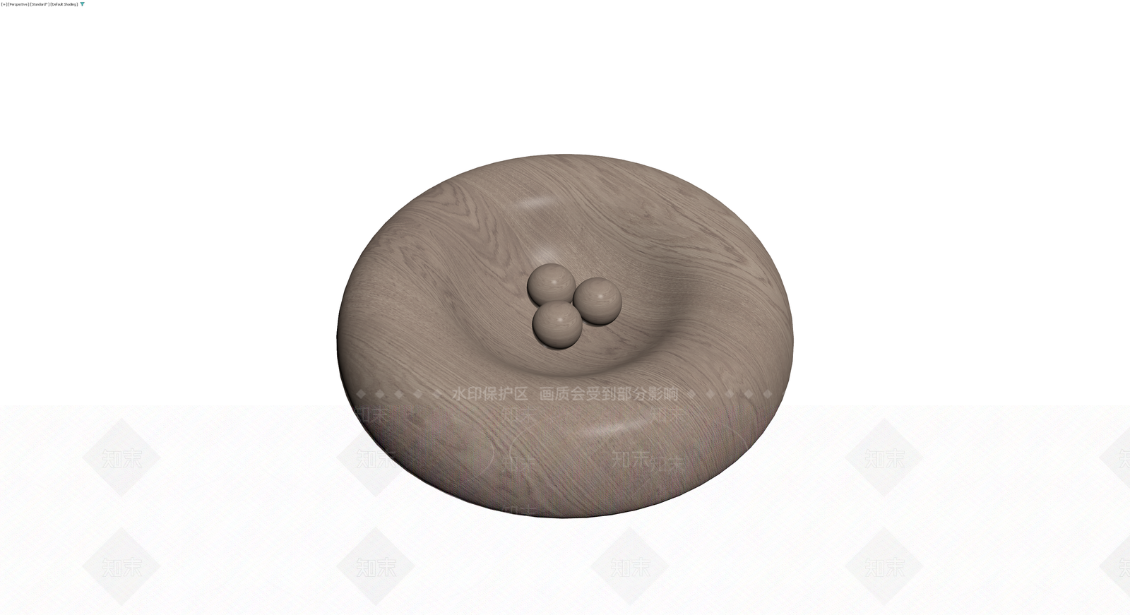 木纹软包圆凳/坐墩3D模型下载【ID:1230132648】