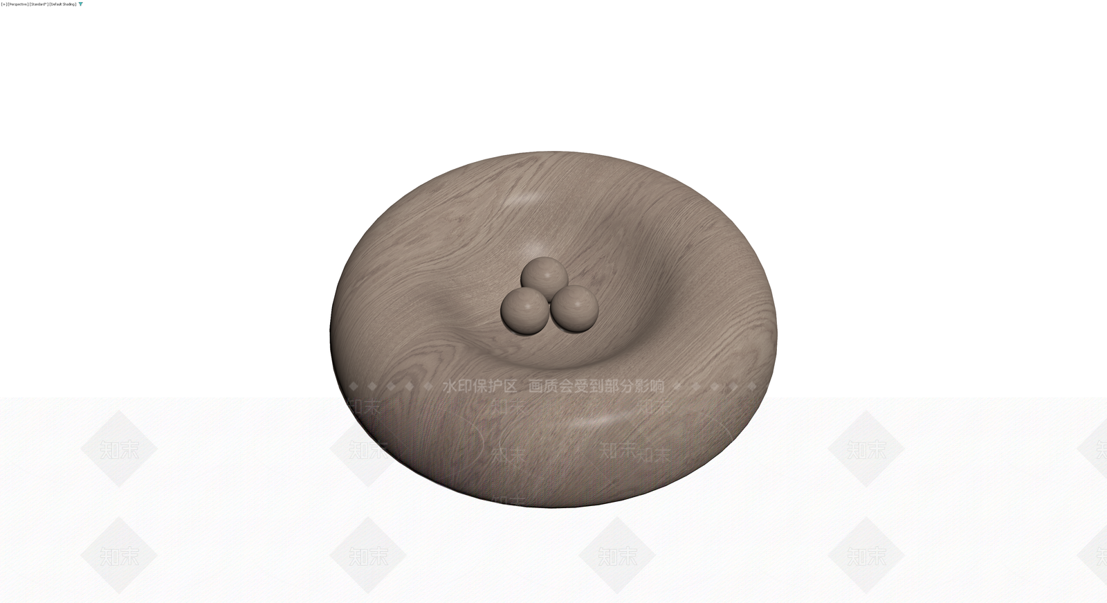 木纹软包圆凳/坐墩3D模型下载【ID:1230132648】