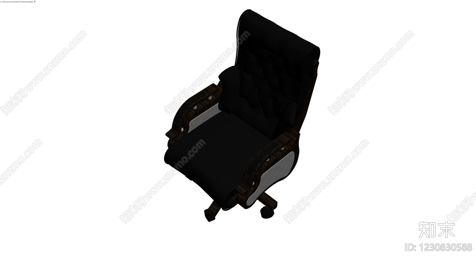 黑色高背软包办公椅3D模型下载【ID:1230830588】