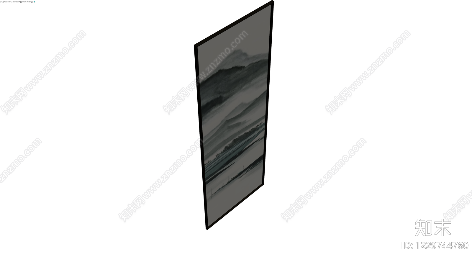 水墨山水挂画3D模型下载【ID:1229744760】
