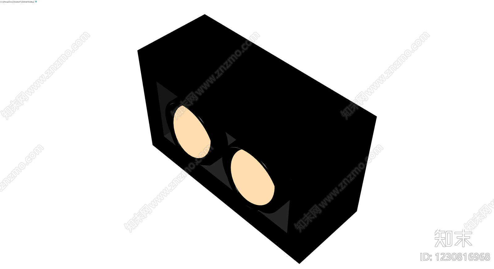 黑色双孔筒灯模型3D模型下载【ID:1230816968】