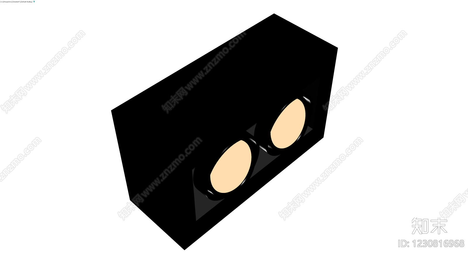 黑色双孔筒灯模型3D模型下载【ID:1230816968】