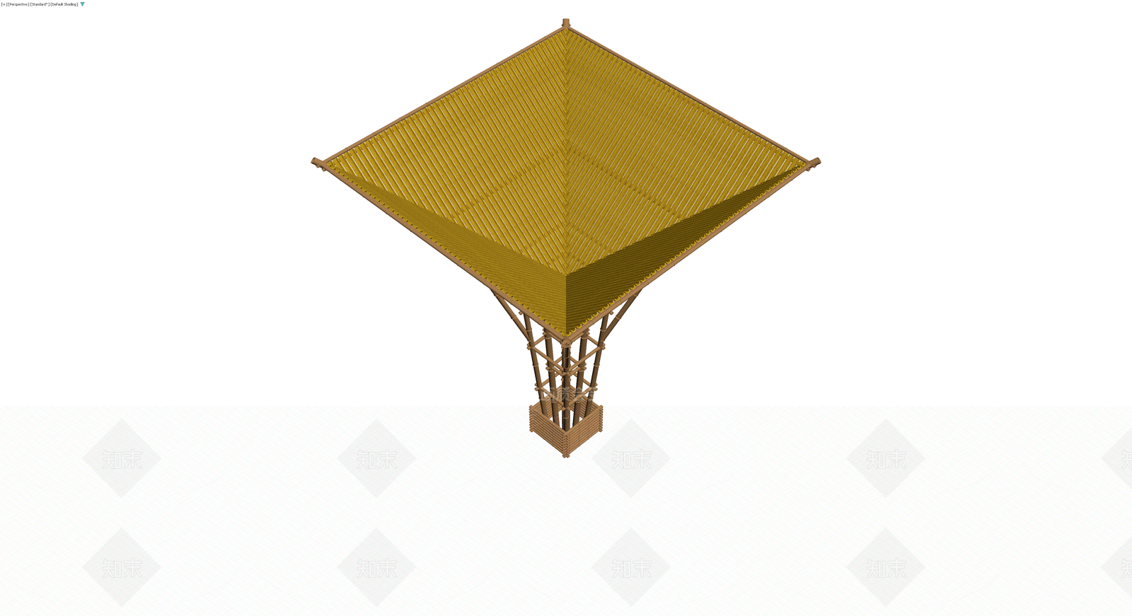 中式竹编凉亭3D模型下载【ID:1229842760】