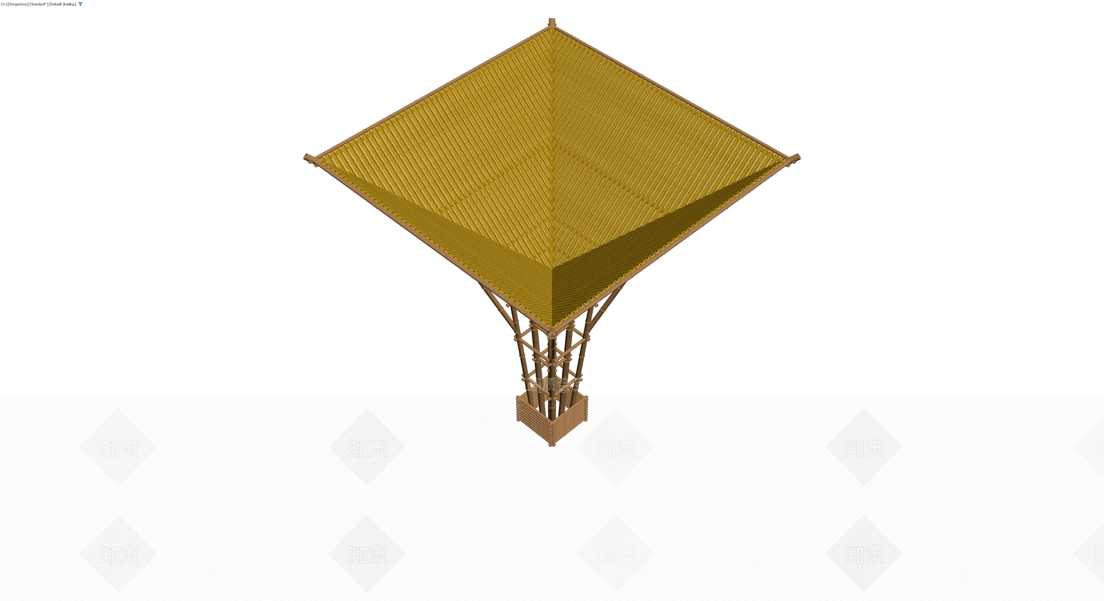 中式竹编凉亭3D模型下载【ID:1229842760】