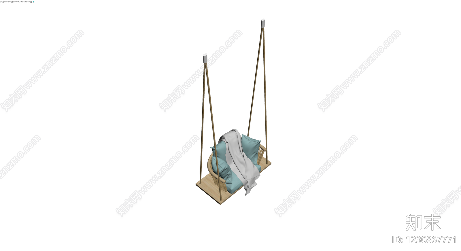 藤编吊椅组合3D模型下载【ID:1230867771】